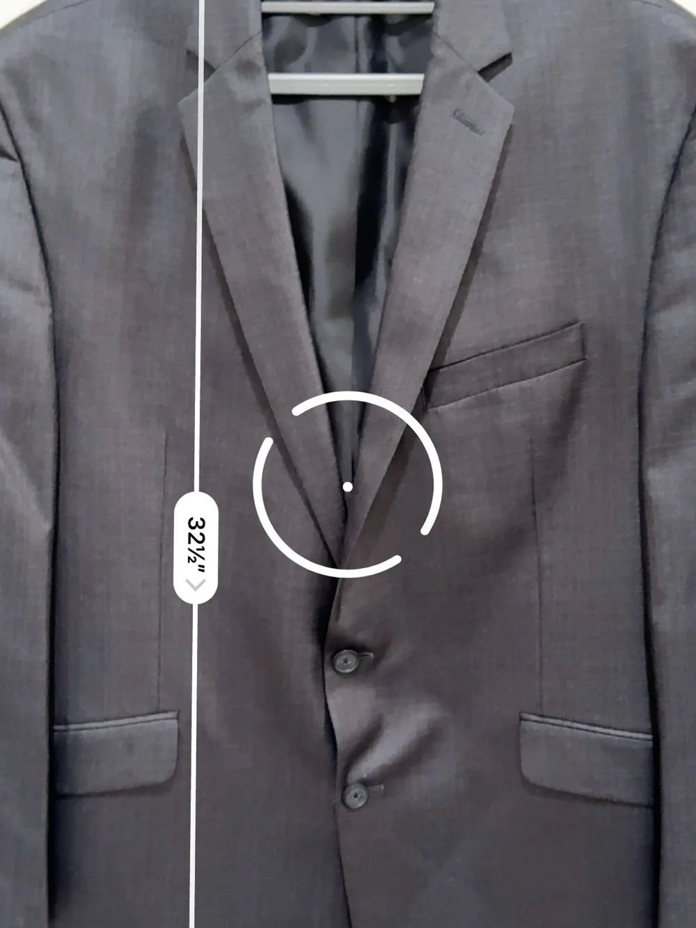 Kenneth Cole Men’s 2-Piece Suite Dark Gray Glenn check 46R 40W